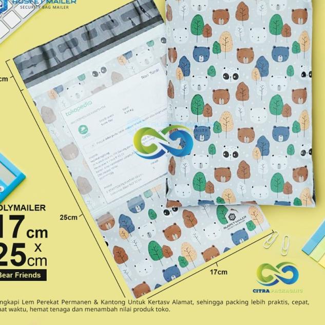 

▼ AMPLOP PLASTIK POLYMAILER - RUSFET - DOGGY FRIENDS (uk 17cm x 25cm) - BEAR PANDA (P) ☻