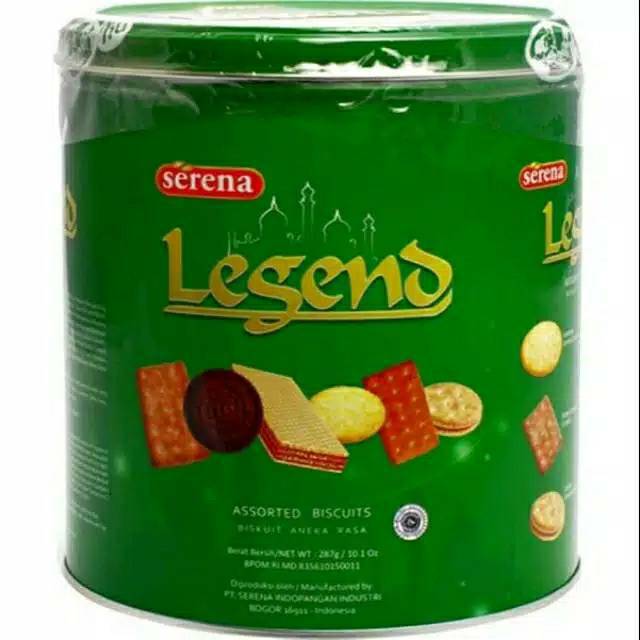 

Assorted Biskuit Serena Legend Kaleng Hijau (287gr) (Biskuit aneka rasa Legend produk Khong Guan)