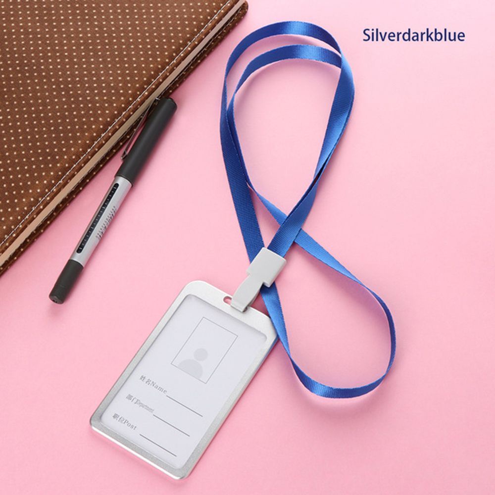 ELEGANT Aluminium ID Card Holder Credit with Lanyard Work Badge Metal Case Company Cover Office Supplies Pocket Security Pass Tag/Multicolor