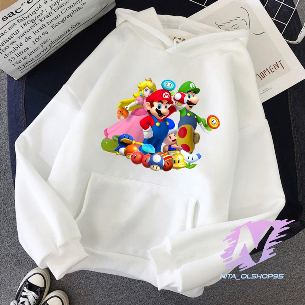 hoodie anak super mario bros