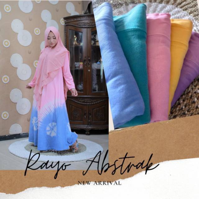 [Fashion Muslim] Gamis kaos IMMA Umberella pelangi | tebal | terbaru