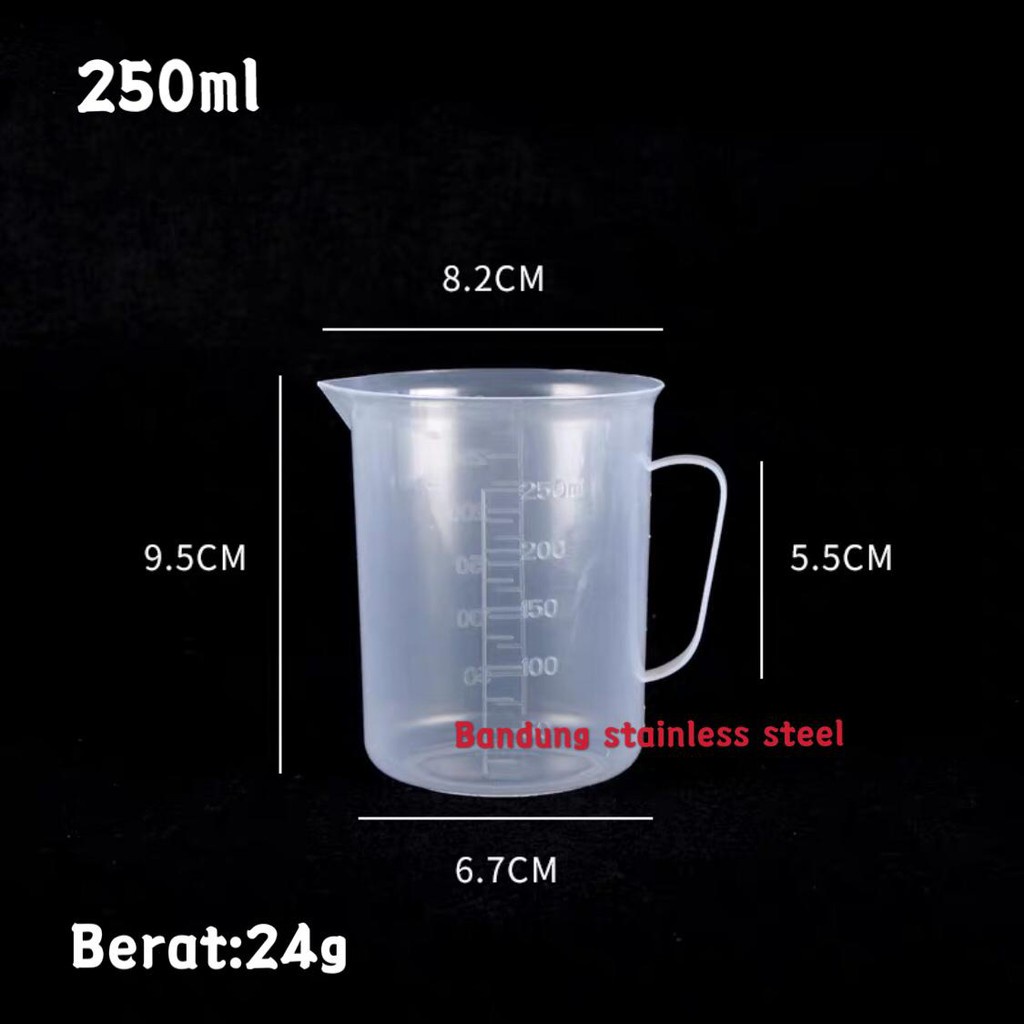 Gelas ukur plastik 250ml measuring cup 250 ml murah garis bening