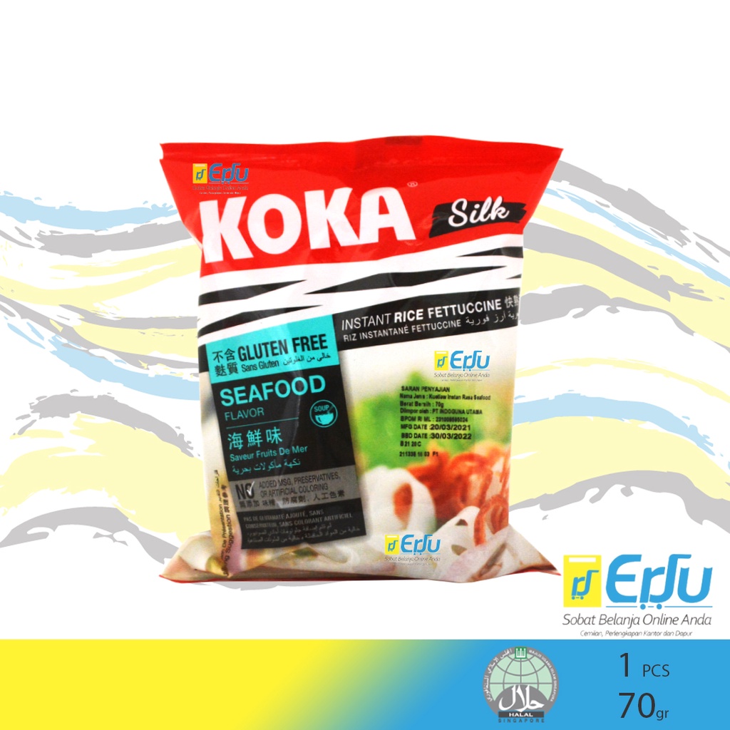 PACK Koka Silk Seafood  Kwetiau Instan Kuah Khas Singapura Halal Singapore - 70gr