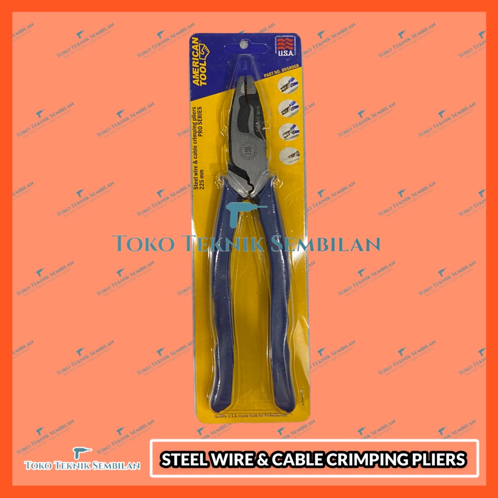 Tang Potong Kabel/Steel Wire & Cable Crimping Pliers 9" American Tools