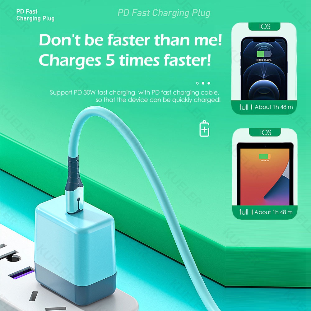 Adapter Charger Fast Charging Mini 20W PD Warna Macaron Untuk iP