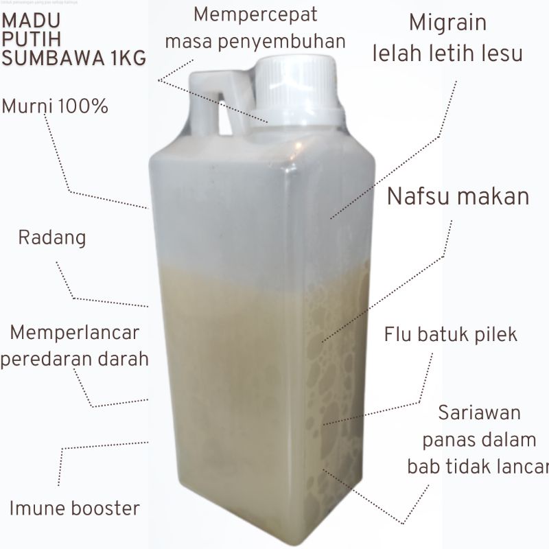 

madu putih sumbawa murni 1kg