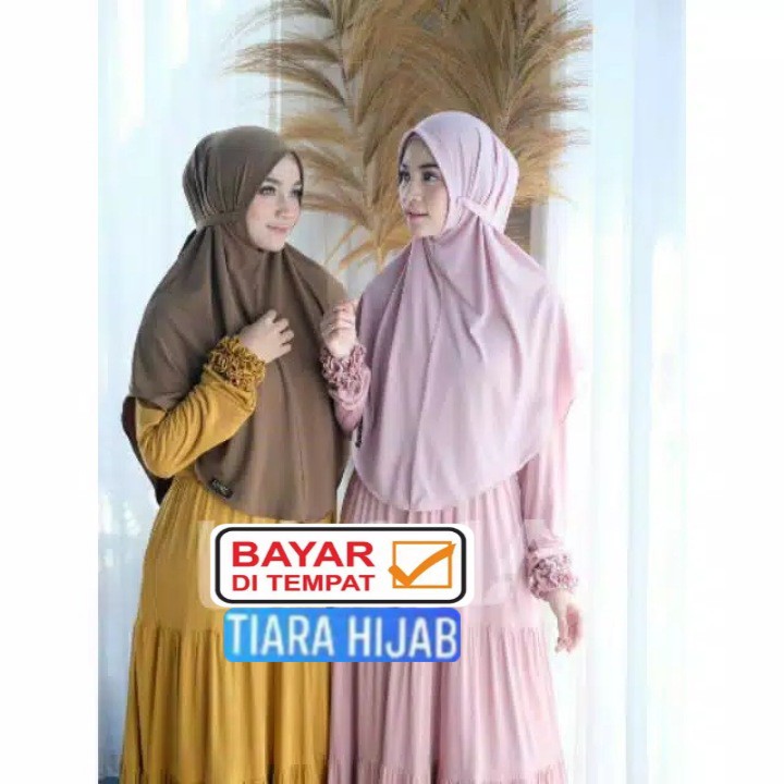 Khimar Jumbo Bergo Maryam Syri'a Soft Ped Non Pet Jilbab Terbaru Size XXL Jersey Super By tiarahijab