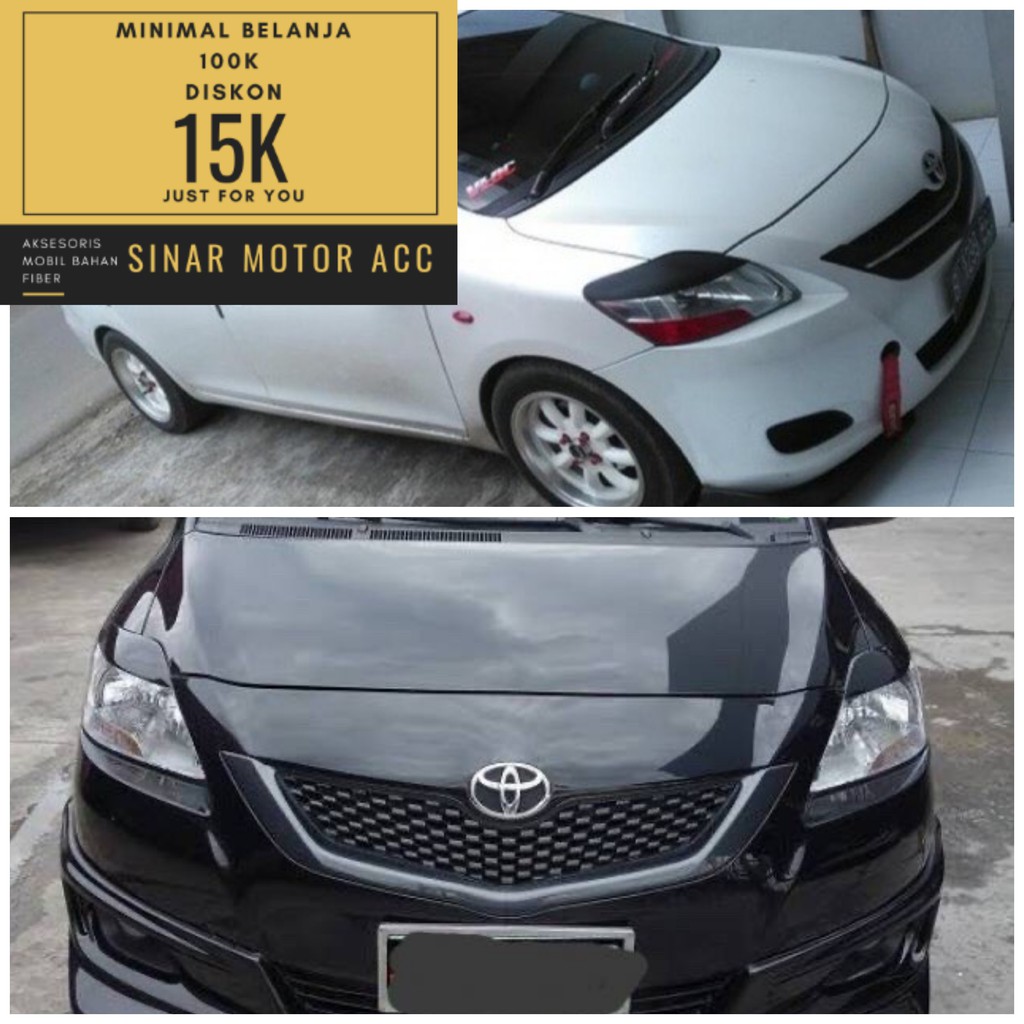 Eyelid Mata Sipit Alis Lampu Cover Lampu Toyota Vios Gen 2 thn 2006-2011 Termurah murah