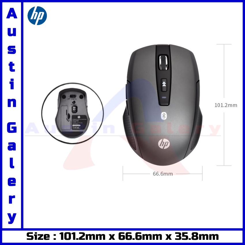 Mouse Bluetooth HP X9500 1600DPI Mouse Bluetooth Version Untuk PC Laptop Komputer