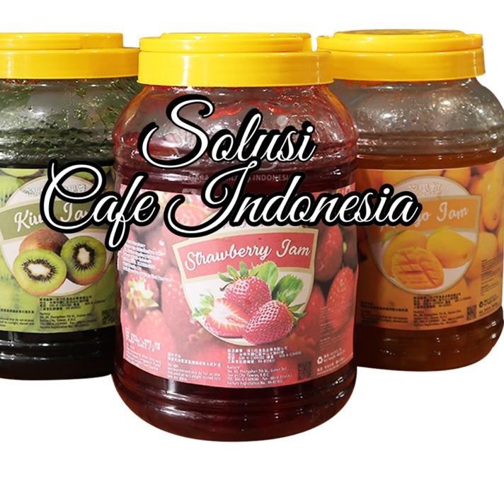 

と Tester 350gr Fruit Jam Selai Buah Mangga Kiwi Nanas Strawberry Mulberry Passion Fruit Repack Botol