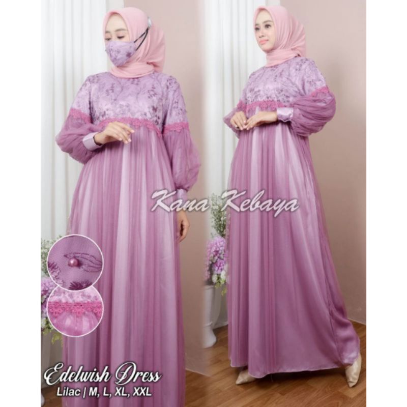 DRESS EDELWEIS TERBARU//GAMIS KEBAYA PESTA ORIGINAL GAMIS CANTIK