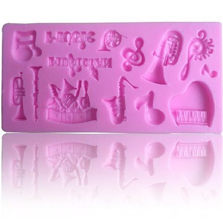 3D Silicon Mold Fondant Cake Decoration - Music Instrument