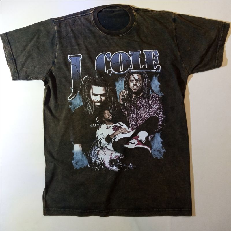 J. Cole Vintage Wash T-shirt/Kaos Hip-Hop Rapper J Cole Vintage Style Unisex Oversize