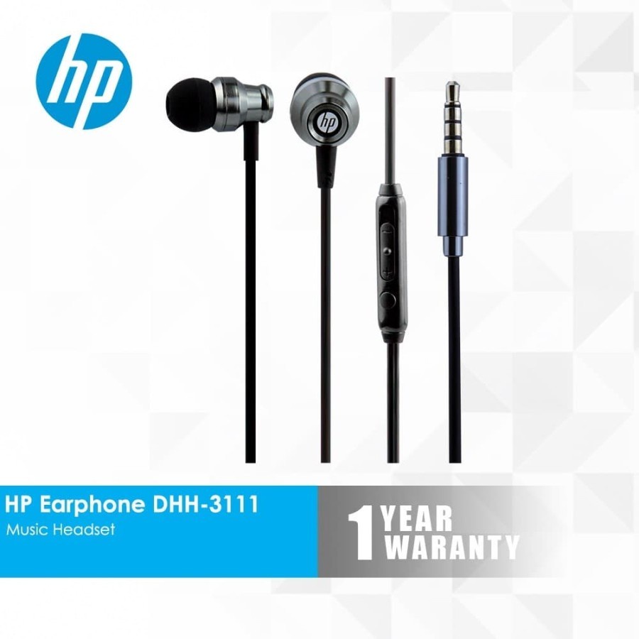 Earphone HP DHH-3111 Mobile- HP Earphone DHH 3111 Mobile Music Headset - GREY