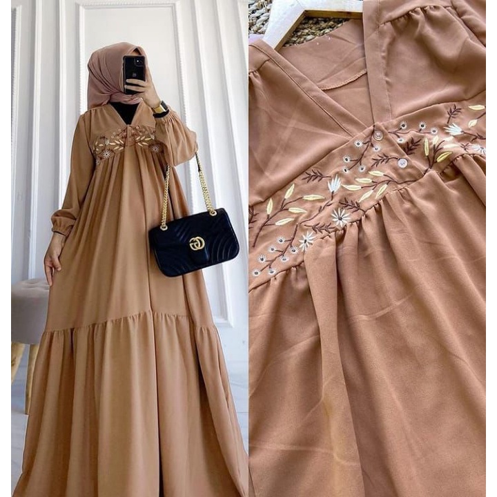 1KG MUAT 3PCS | NABILA DRESS BORDIR SUPER MEWAH FASHION WANITA HARI RAYA TERMURAH