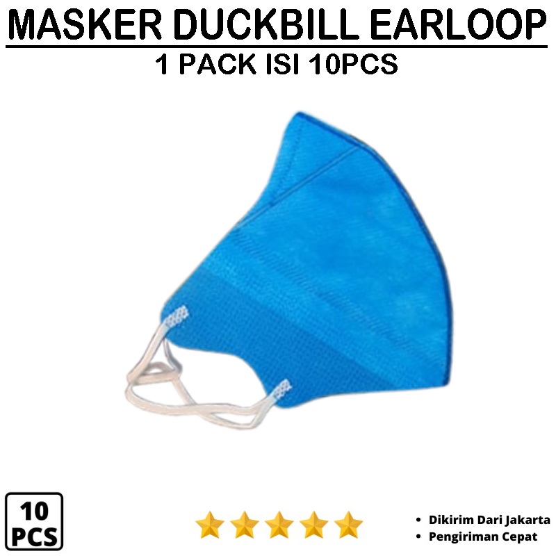 Masker Hijab Duckbill Face Mask 3ply isi 5pcs &amp; 10pcs Masker Headloop Mask Earloop Mask Masker Duckbill Hijab