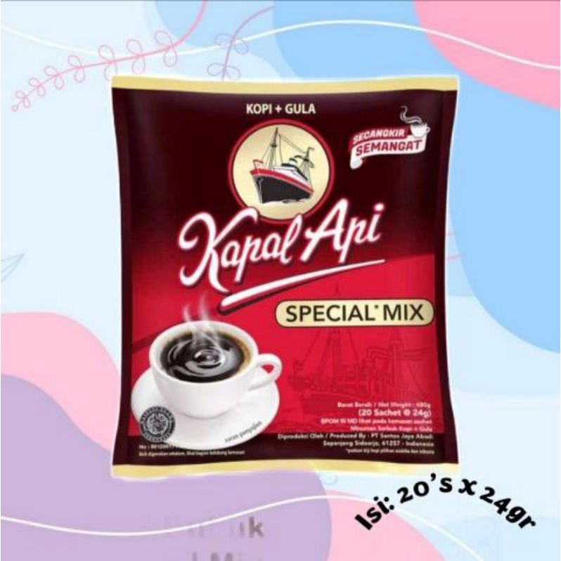 

kapal api special mix kopi + gula 20sachet x 24gr