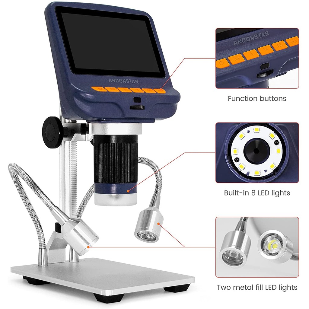 ANDONSTAR AD106S - Digital USB Full HD Microscope 4.3-inch Screen