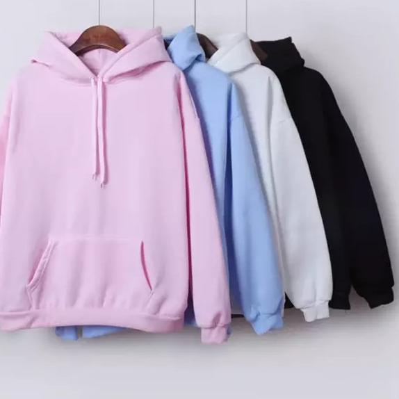 ● Sweater Wanita Hoodie Oversize Polos Lengan Panjang Babyterry ➣