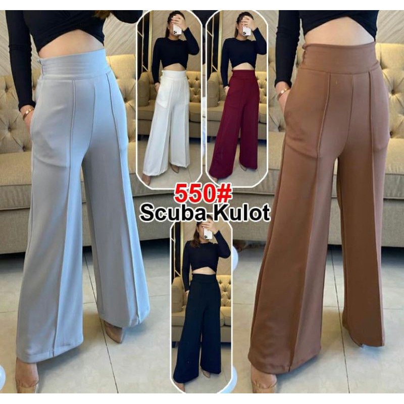 550# celana kulot highwaist fashion scuba