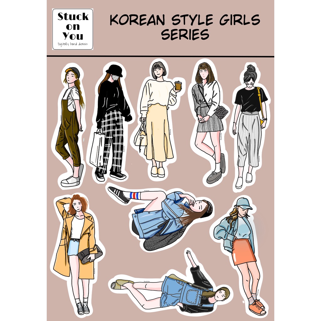 

Sticker Sheet Korean Style Series Girls
