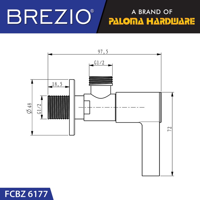 BREZIO FCBZ 6177 Keran Stop Toilet WC Jet Shower Valve Tembok Kran Air