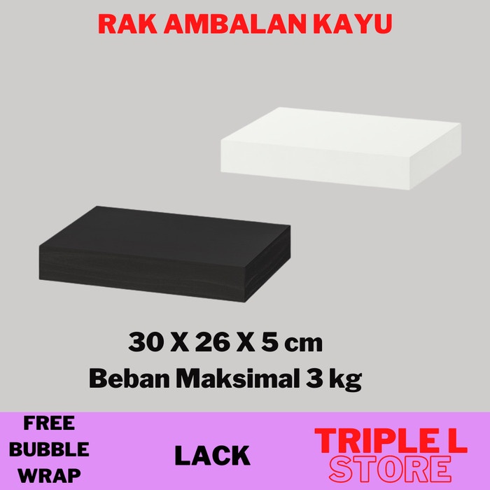 Pinaplepan Rak Ambalan Hambalan Dinding Kayu Melayang Dinding Ikea Floating Shelf - Putih