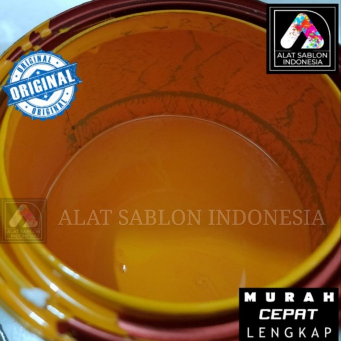 

Promo Tinta Sablon Besi/Gelas Kaca 200Gr Golden Yellow Basis Minyak Solvent Diskon