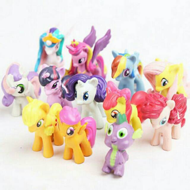 My little pony 1pcs motif action figure cake topper ulang tahun mainan anak