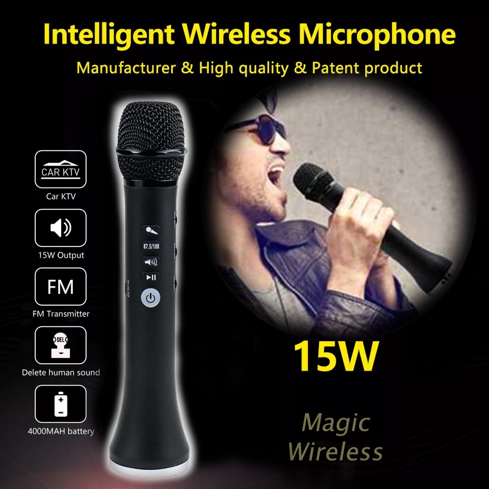 Microphone Bluetooth Wireless Music Karaoke Handheld KTV Audio Speaker