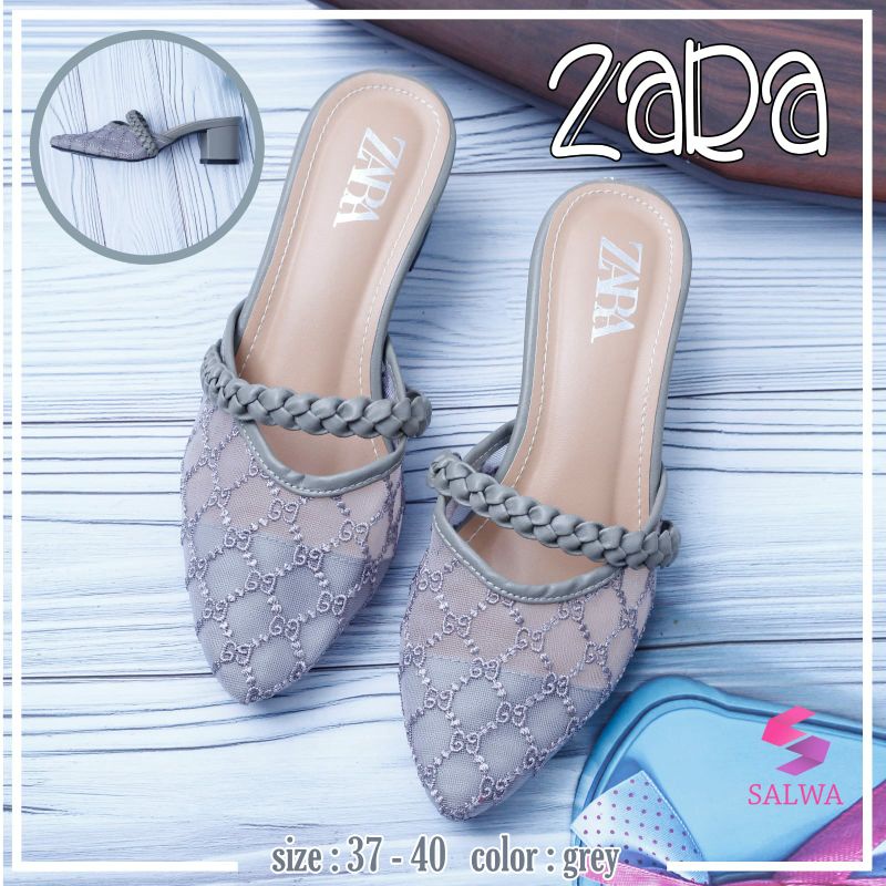 Sandal heels Zara bruklat import real picture