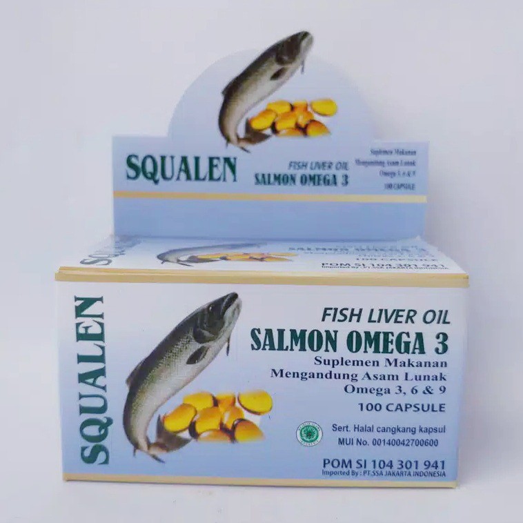 Squalen Fish Liver Oil Minyak Ikan Salmon Omega 3 Suplemen Makanan Nutrisi Otak