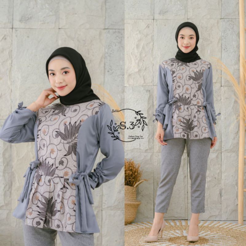 Blus batik wanita terbaru 2022 / Baju batik wanita terbaru 2022 / Inara Blouse