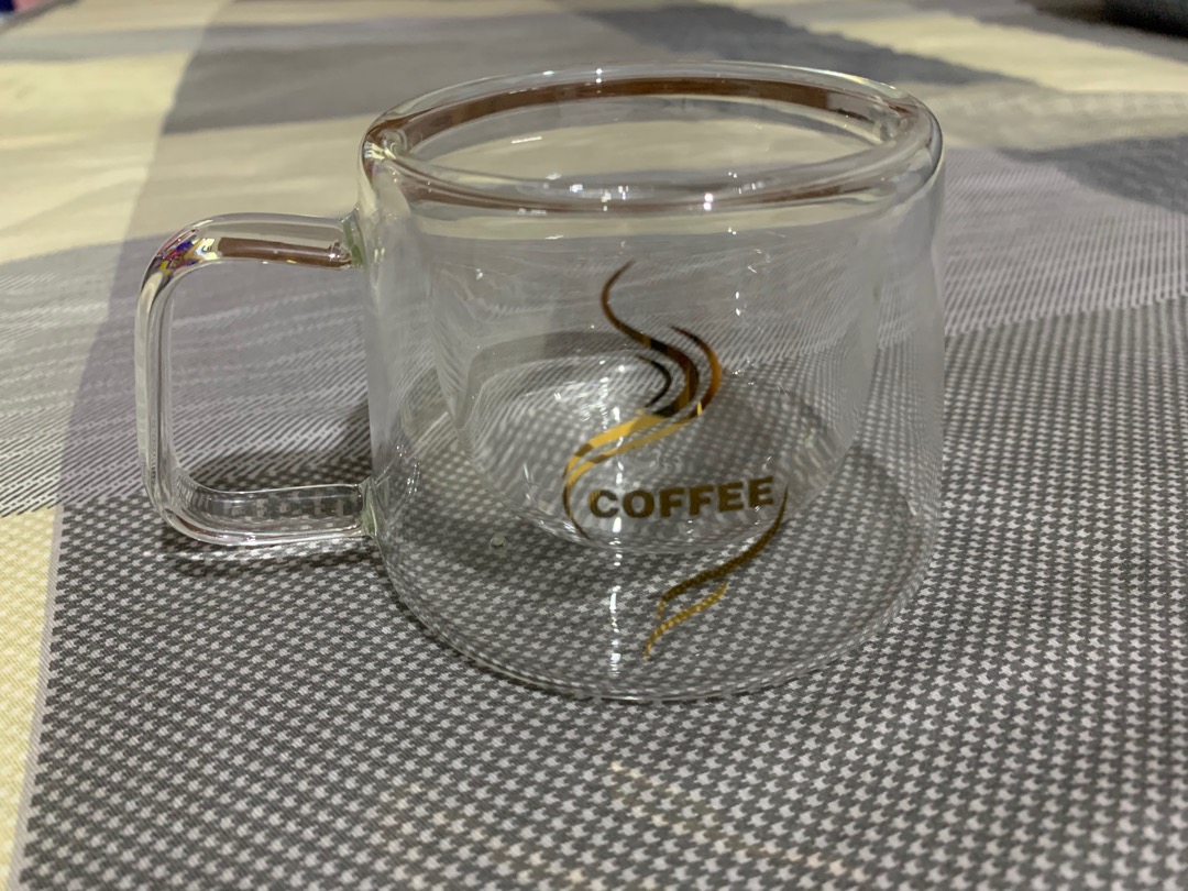 Ss839 - Creative Borosilicate Glass Double Layer Coffee Cup Heat Resistant 200ml Premium Quality