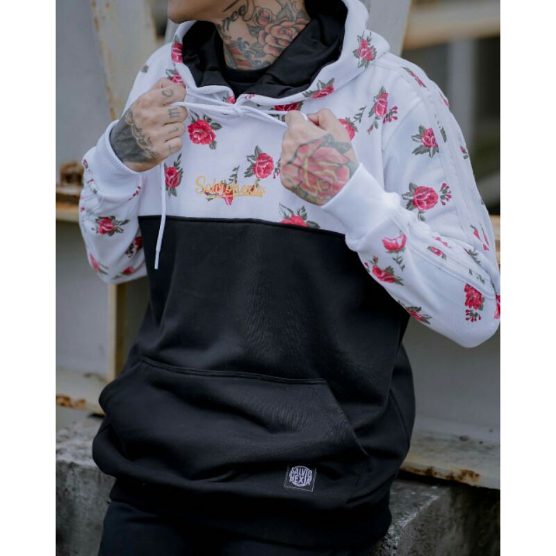 Sweater Hoodie Motif Daun Full Katun Premium Sweater Salviohexia Limitd Edition