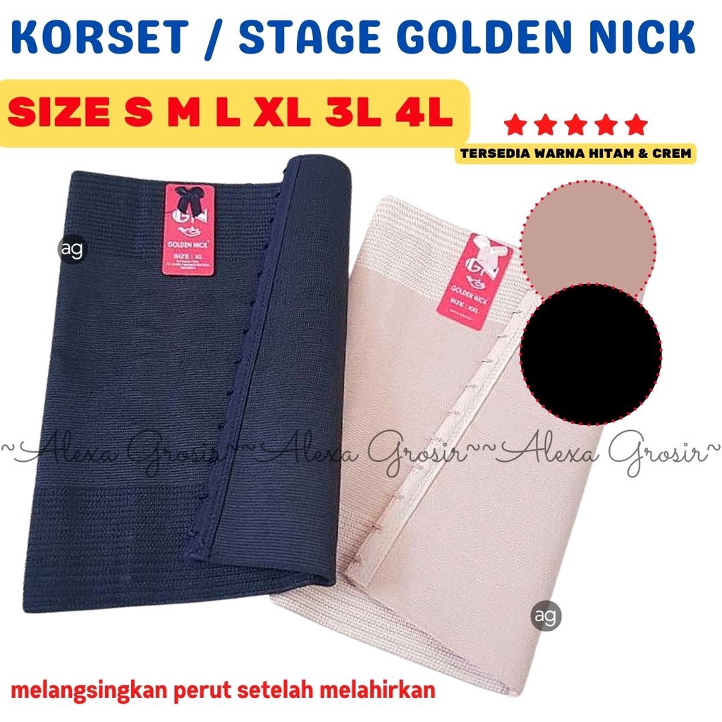 Korset Golden Nick Jumbo Pelangsing Pasca Melahirkan model Pengait/ Stagen