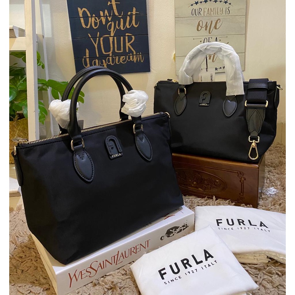 Tas WB00392 Black Nylon Satchel Bag