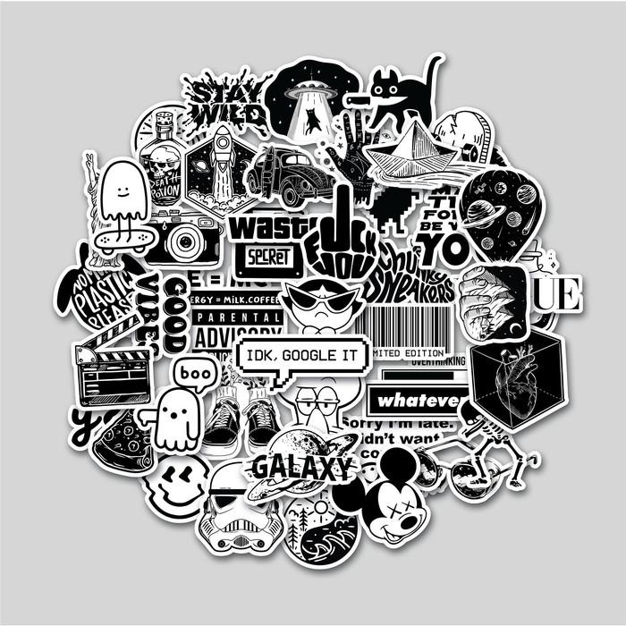 

Delia | Sticker Pack Black & White | Sticker Tumblr | Stiker Laptop Koper Helm