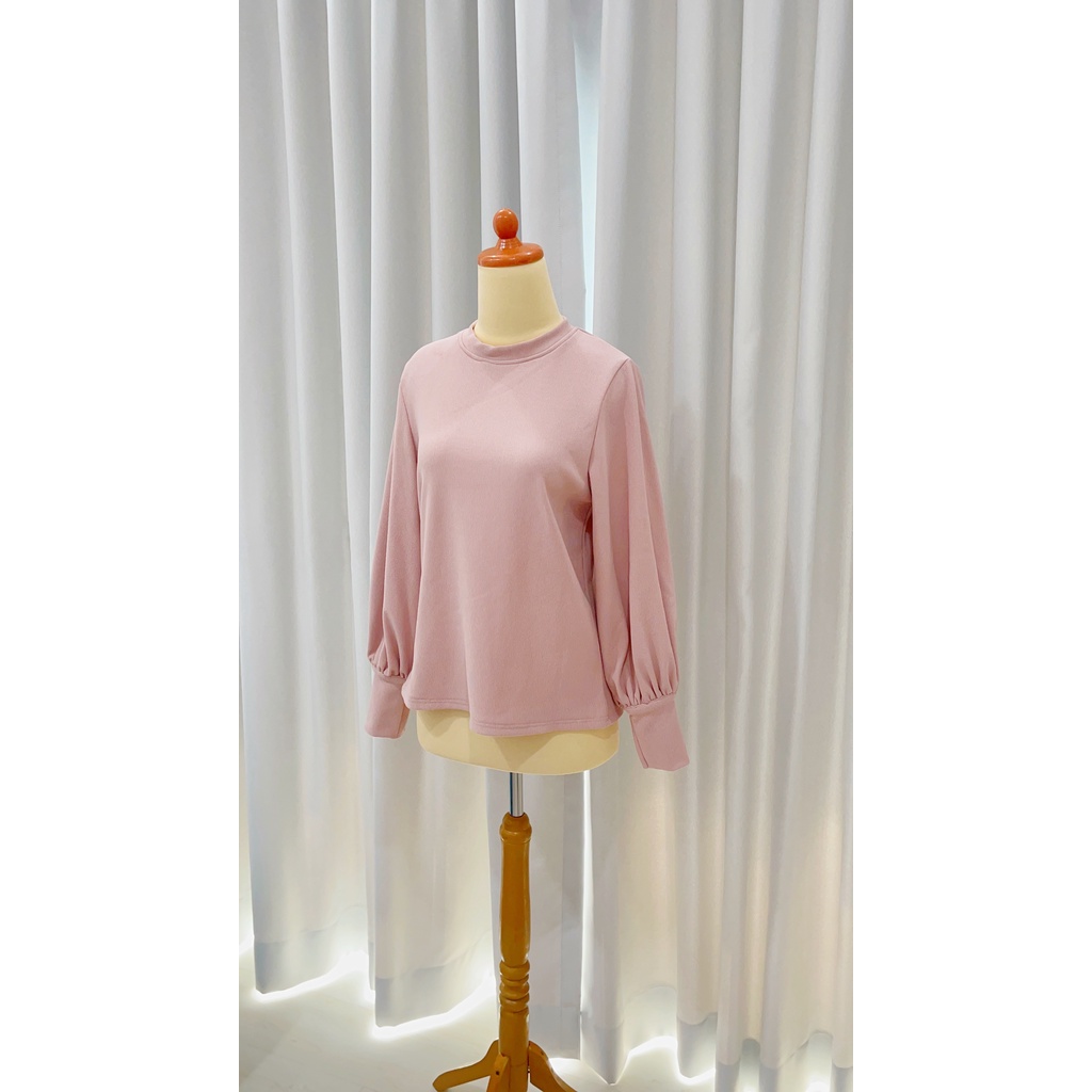 DJ001 Ecinos Rice Blouse in Pink / Buy 1 45k, Buy 3 100k/ Atasan wanita / Atasan hijab / Atasan Puff