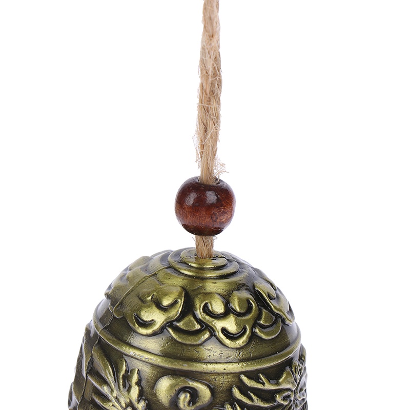 &lt; E2id &amp; &gt; Lonceng Angin Motif Naga Phoenix Fengshui Bahan Metal Gaya Vintage Untuk Dekorasi Rumah