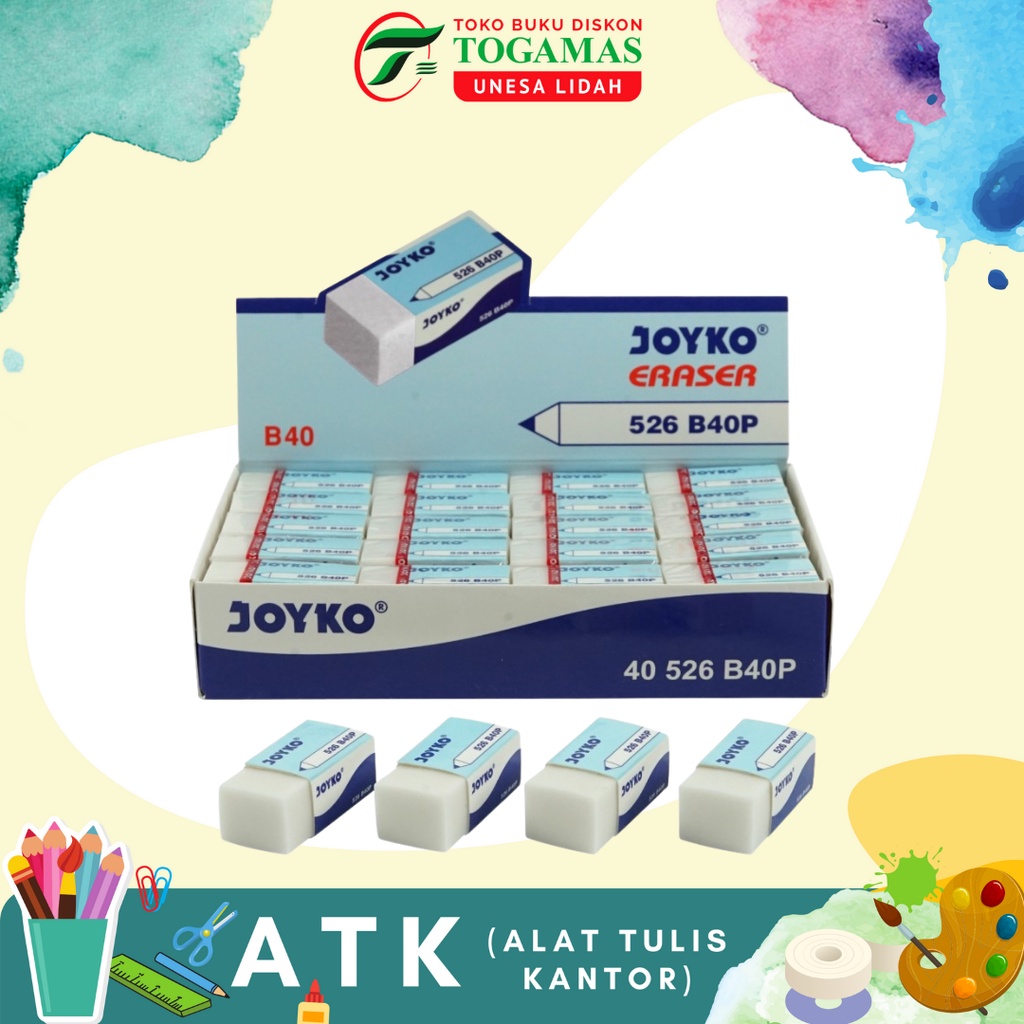 

ERASER 526 B40P PUTIH SUPERIOR QUALITY JOYKO / PENGHAPUS PENSIL / READY STOCK