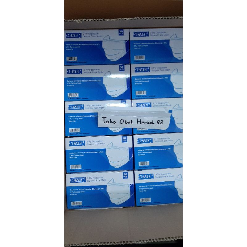 masker seven 1 karton isi 50box surgical medis