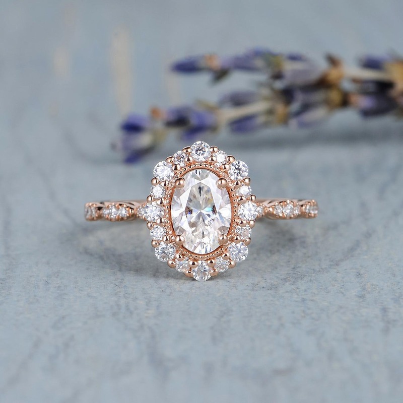 Cincin Moissanite Mewah Untuk Wanita