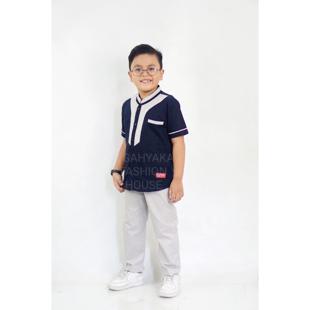 TERBARU NEW ARRIVAL SETELAN KEMEJA KOKO ANAK  BLACK PANTHER USIA 4-15 TAHUN