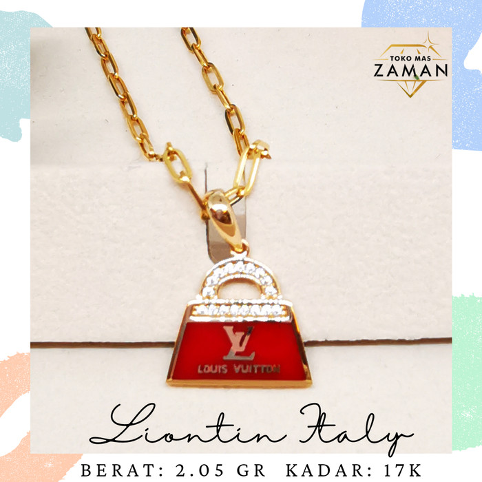 LIONTIN EMAS FASHION ITALY MOTIF RED LV BAG 17K