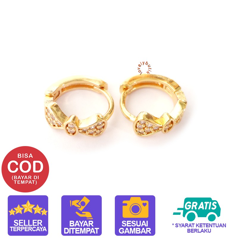 Lovelybutik - Anting Xuping Gold Perhiasan Fashion Wanita Anting Model Pit4 Permata Emas