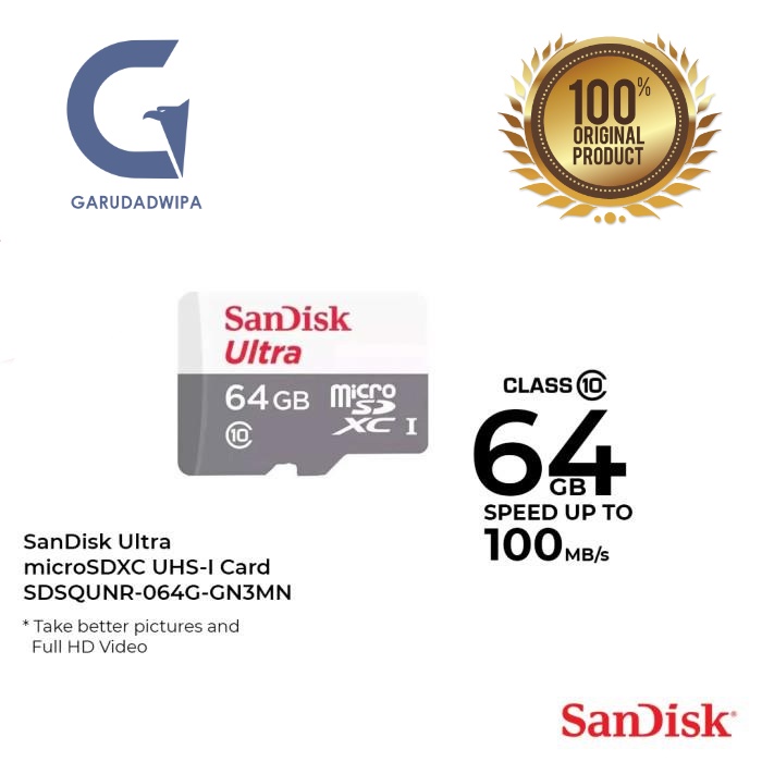 MicroSD SanDisk 64GB Tanpa Adapter
