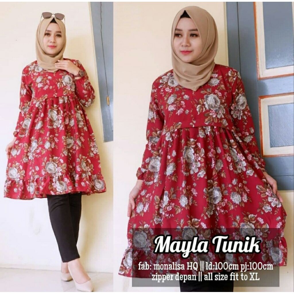 fashion muslim wanita / tunik XL / tunik monalisa murah / tunik besar / tunik jumbo