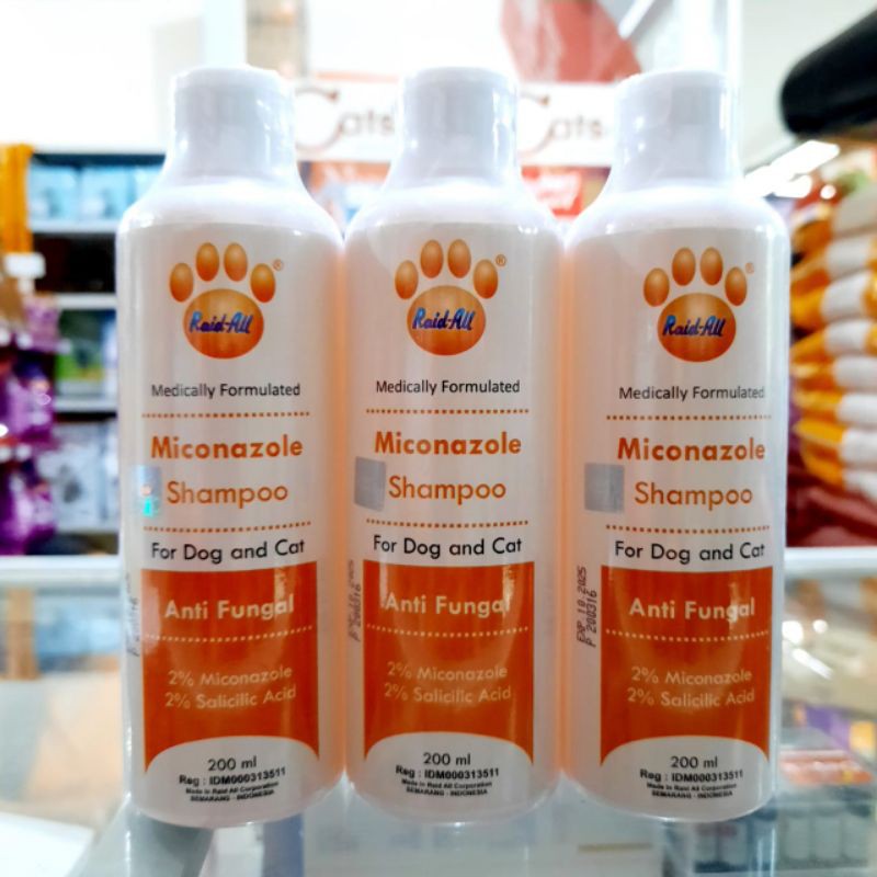 Raid All Miconazole Shampoo For Dog &amp; Cat Shampo anti fungal / jamur 200ml or 100ml