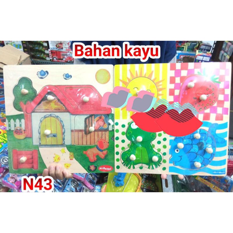 ECO KNOB PUZZLE/mainan bongkar pasang kayu/puzzle kayu sudah ber SNI